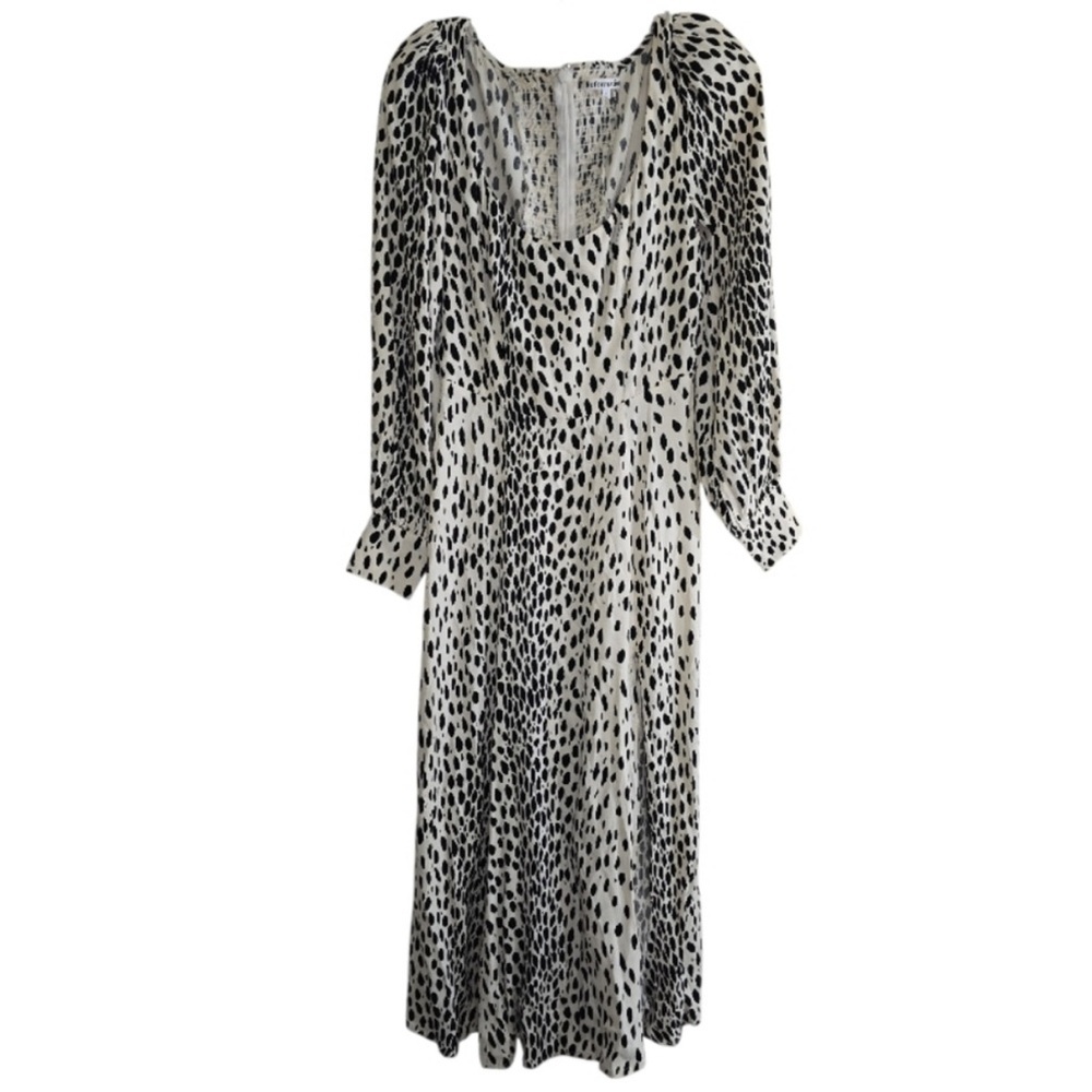 NWOT Reformation Alessi Midi Dress in
Cheetah Print Black White Long Sleeve 0 - Picture 7 of 14